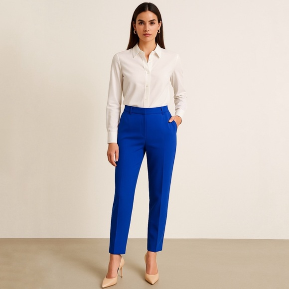 NWT Zara Cobalt Blue High-Waisted Trousers Size Medium - Picture 12 of 12